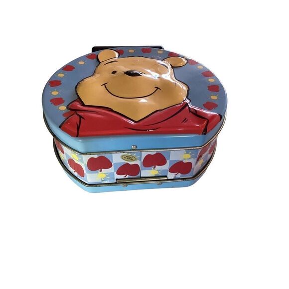 Vintage Winnie The Pooh Tin Storage Container Mini Lunch Box - Picture 7 of 10